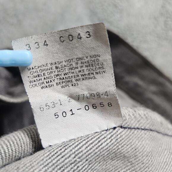 Vintage Levis 501 Made In Usa 32x30 Button-Fly Straight Gray Batwing Tag - Picture 8 of 11